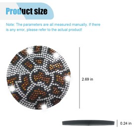 2PCS Bling Car Cup Coasters, 2.69 Inch Crystal Rhinestone Drink Car Cup Mat, Anti Slip Shockproof Cup Holder Insert Coaster, Universal Car Decoration Cup Pad Accessories for Women (Brown)