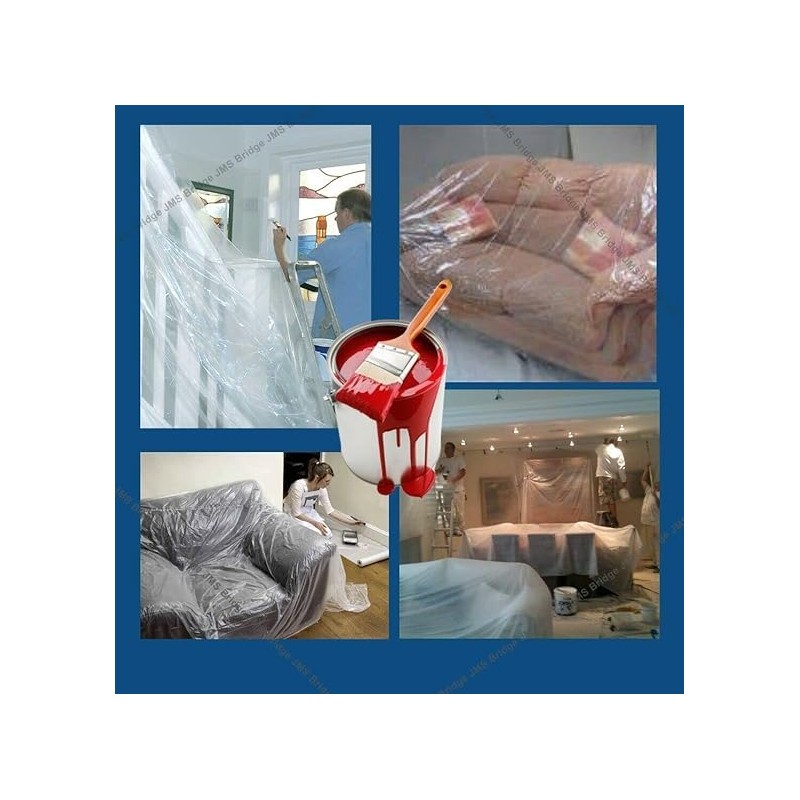 6 x Plastic Dust Sheets for Decorating 12ft x 9ft