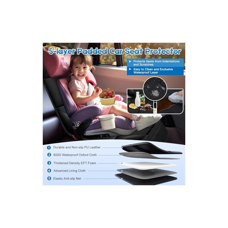 LAIXIAO Protectores de Asiento de Coche Impermeables, Bolsas de Almacenamiento