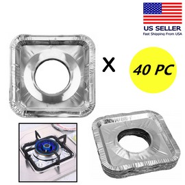 GAS 40 pcs Aluminum Foil Square Gas Burner Disposable Bib Liners Stove Covers
