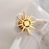 Gold Plating Sunshine Sun Stainless Steel Brooch for Men Shirt