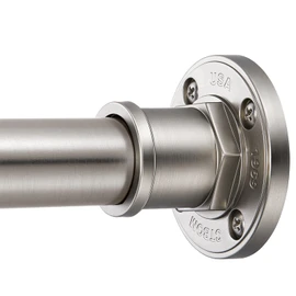 BRIOFOX Industrial Shower Curtain Rod - 2-in-1 Design Tension Curtain Rod - Never Rust Non-Slip 43 to 72 Inch 304 Stainless Steel, Brushed Nickel Window Curtain Rod