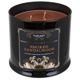 Tuscany Candle Homme + Heritage Scented Candle, Smoked Sandalwood, 15 oz