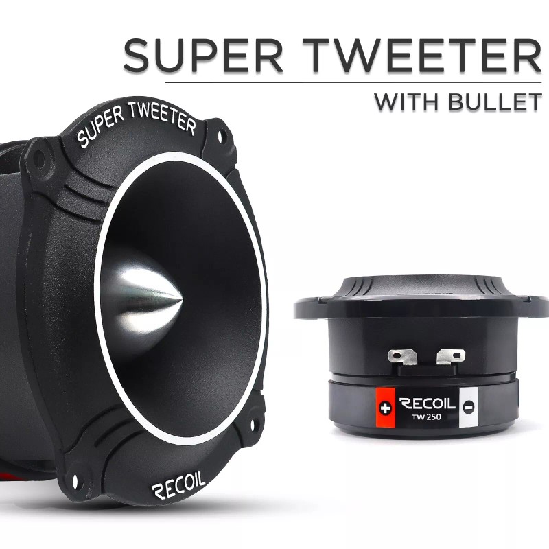 Recoil TW250 High Compression Bullet Super Tweeters 200 Watts RMS