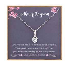 Mother of The Groom Gifts, 925 Sterling Silver Necklace for Mother in Law, Necklace Gift for Mom on Wedding Day, Mother in Law Birthday Gift