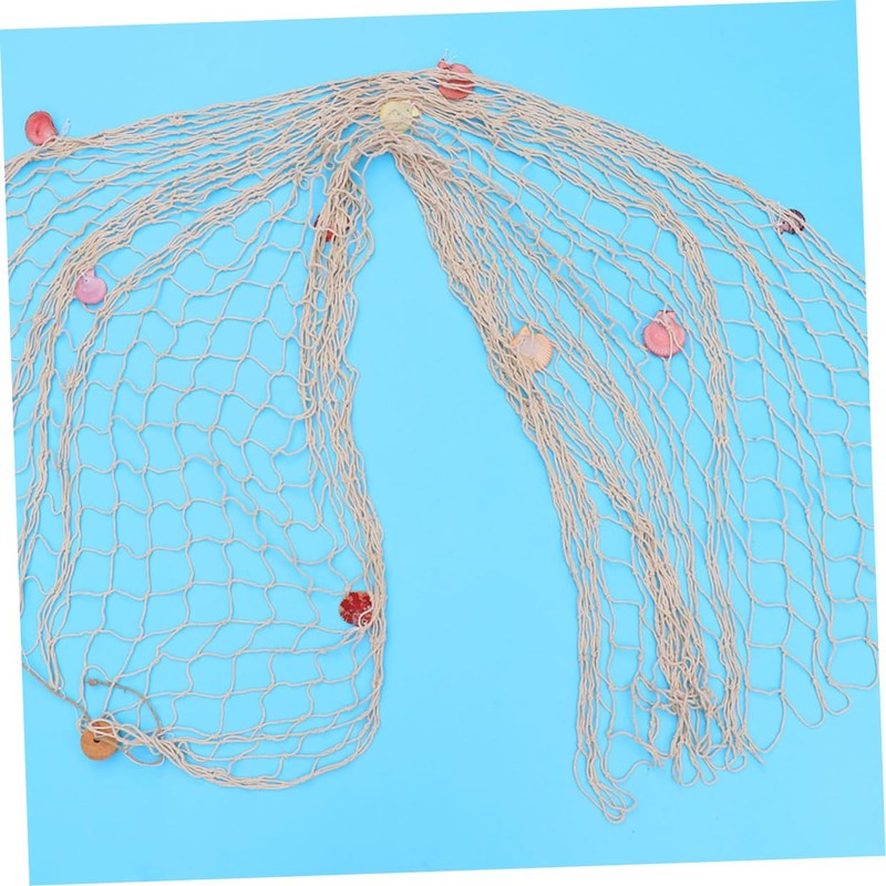 OSALADI Mediterranean Style Fishing Net Wall Hanging Decor Decorative Net