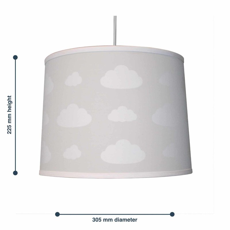firstchoicelighting Light Grey Cotton with White Clouds Easy Fit Ceiling