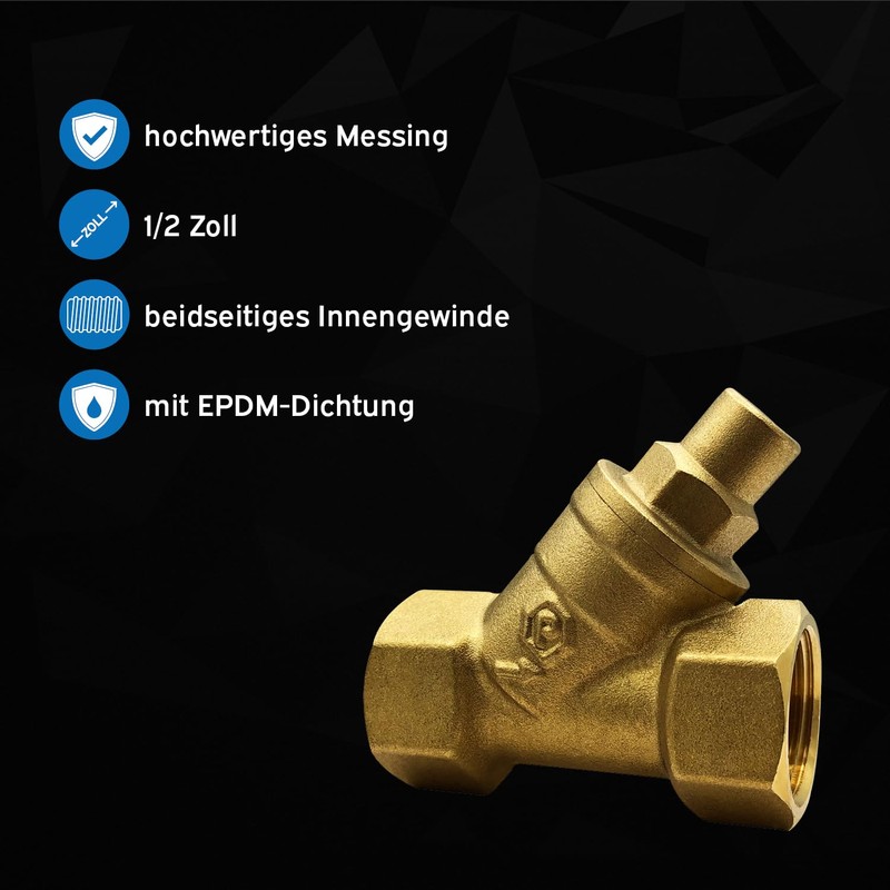 kör4u Angled Seat Check Valve 1/2 Inch Brass PN10 Female