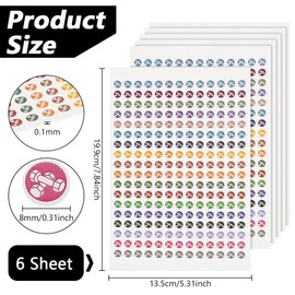 BENECREAT 6 Sheets Fitness Planner Sticker Weight Icon Decorative Planning Stickers, 8 mm Diameter Multicoloured for Health & Wellness Journal Calendar Planner Supplies, 234 Pcs/Sheet