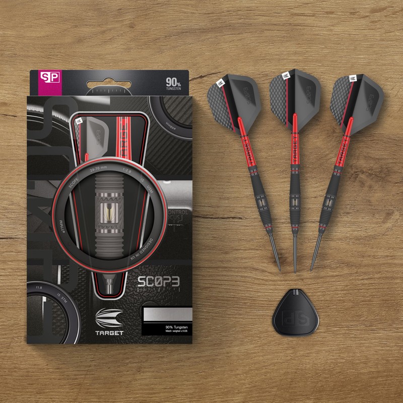 TARGET Darts Scope Steel Tip Swiss Point Darts, 90% Tungsten