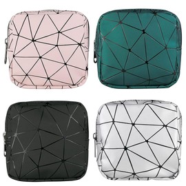 4 Pcs Sanitary Pads Storage,Sanitary Napkin Storage Bags,Period Bag,Zipper Tampon Bag,Period Kit Bag,for Sanitary Napkin Panty Liners Cosmetics,for Girls for Pads Bag for Pads and Tampons with Zip