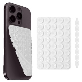 Double Sided Silicone Suction Cup Phone Holder,Non Slip Sticky Grip, Silicon Adhesive Suction Cup Mount, Hands-Free Phone Accessories for Selfies and Videosfor TikTok Influencers（ Transparent colora）