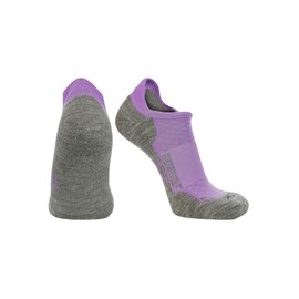 No Show Golf Socks with Heel Tab Super Soft (Lavender/Grey, Large)
