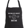 Second Ave Women's World's Best Mum Black Apron Baking Cooking