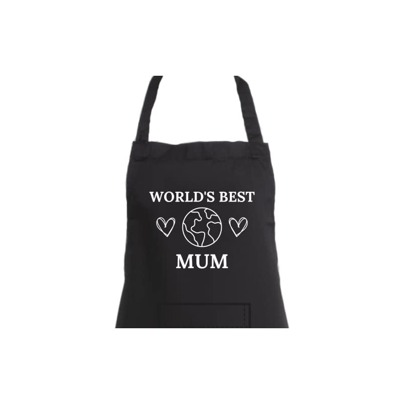 Second Ave Women's World's Best Mum Black Apron Baking Cooking