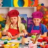 yarachel Kids Apron and Chef Hat Set - 8 Pieces