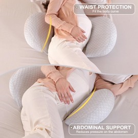 SHANNA Wedge Pregnancy Pillow for Sleeping, 2024 NEW Adjustable Comfort Full Body Pillow with Cooling & Silky-Soft Bamboo Cover, Support Nursing Pillow for Pregnant, Maternity & Body Pillow(Grey)