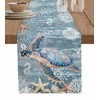Lsrtoss Blue Turtle Coastal Table Runner 48 Inches Long, Summer