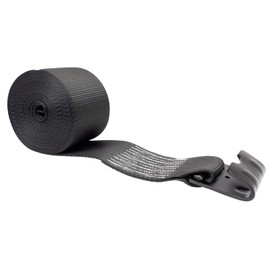 Mytee Products Winch Straps 4" x 30' Black Heavy Duty Tie Down w/Flat Hook WLL# 5400 lbs | 4 Inch Cargo Control for Flatbed Truck Utility Trailer