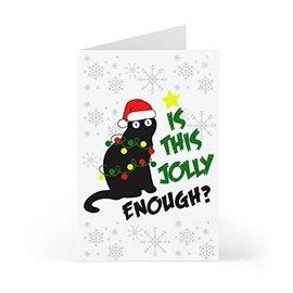 Christmas card cat, funny Christmas greeting cat for the cat lover!