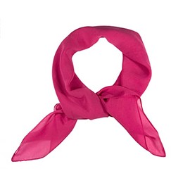 WESTEND CHOICE Square Chiffon Scarves Women Plain Neck Scarf 50s Retro lightweight Bandana Wrap Square women's scarves 65 x 65 cm (Fuchsia)