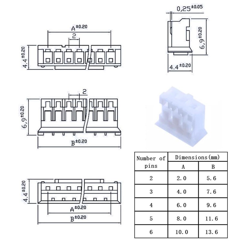 PENGLIN 460PCS JST PH 2.0mm Connector kit,2/3/4/5/6 Pin Housing Adapter,PH