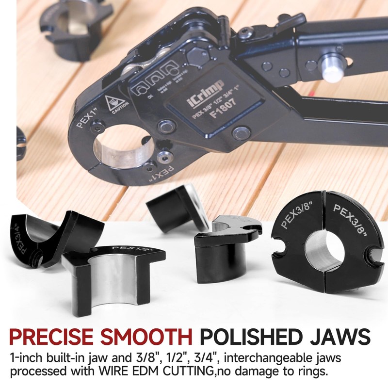iCrimp Angle Head PEX Crimping Tool Kit for 3/8,1/2,3/4,1-inch with