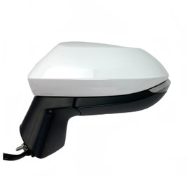 Spieg TO1320394 Driver Side Mirror Replacement for Toyota Corolla 2020-2024, Corolla Hatchback 2019 Power Adjusted Heated Glass Turn Signal Light Manual Fold Paintable White Cover 6 PIN (LH)