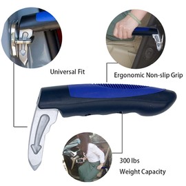 Car Assist Handle for Elder Cane-Portable Vehicle Support Grab Bar Automotive Door Transfer Haddicapped Assistance 2 in 1 Mobility Standing Aid for Able (Blue, 1)