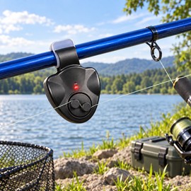Electronic Fishing Bite Alarm for Rod Monitoring – Audible Buzzer & Light Indicator for Day and Night Fishing – Batteries Included