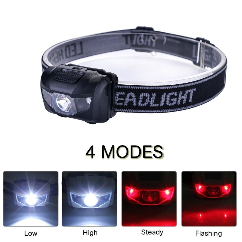 HappyOrange 3-Pack Waterproof LED Headlamp (White and Red Lights), 4