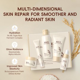 LAIKOU Skincare Set, Korean Rice Face Skin Care Sets & Kits, Cleanser,Toner,Serum,Eye Cream & Moisturizer, Christmas Birthday Gifts for Women Teenage Girls Mom Friend, Travel TSA-friendly Sizes 5pcs
