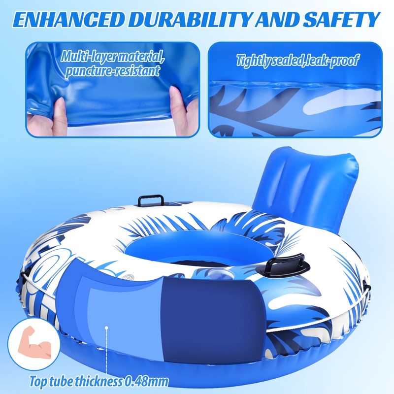 PAFOLO Pool Float, 56" Inflatable River Tube, Heavy Duty River