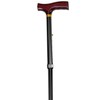 Carex Folding Adjustable Handle Cane with Walnut Handle - Foldable