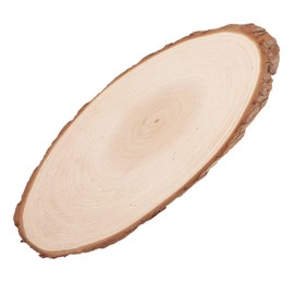 SEWACC Natural Wood Slices Oval Shaped Wood Cutouts Rustic Tree Barks Pieces Blank Wood Centerpieces Predrilled Wooden Circles Ornament for DIY Wood Craft Supplies