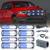 PKINGLAKE 8pcs Sync Feature Emergency Strobe Grille Lights LED Ultra