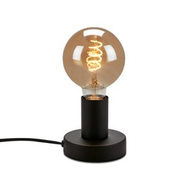 BRILONER - Retro Bedside Lamp with Cable Switch, E27 Socket, Max. 10 Watt, Vintage Table Lamp, Lamp, Desk Lamp, Table Lamp, Office Lamp, Reading Lamp, Bed, Reading Light, 10 x 9 cm, Black