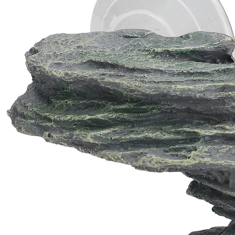 Resin Climbing Platform Realistic Aquarium Rock Ornaments with Suction Cup