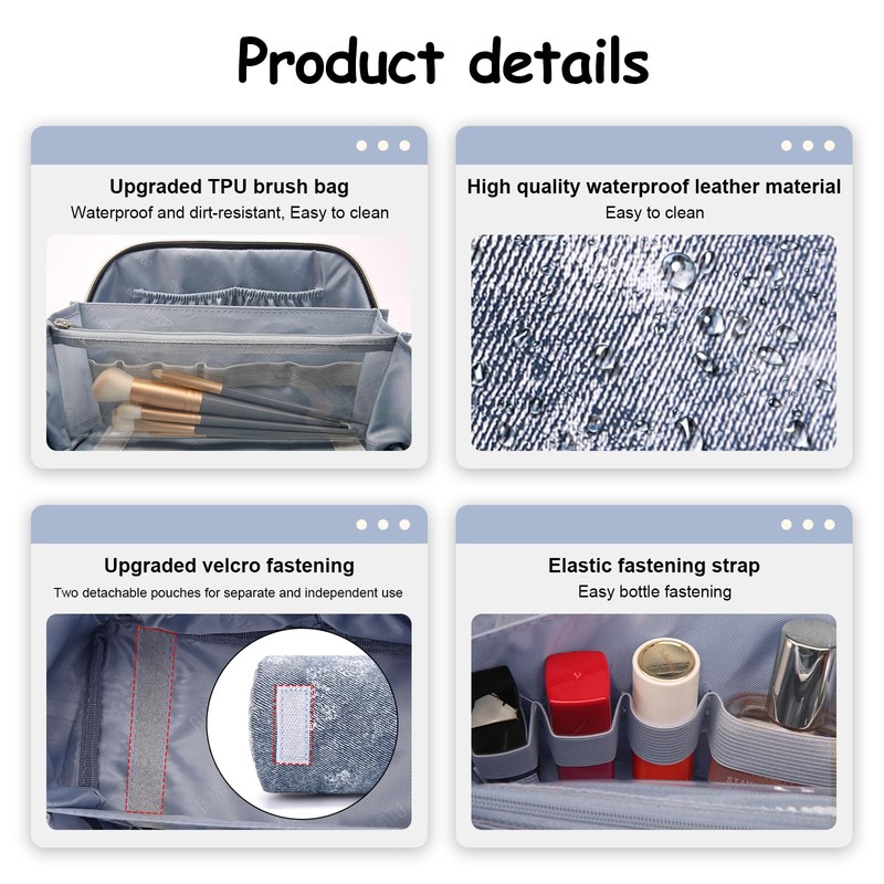 BOYATU Travel Makeup Bag Cosmetic Bags for Women: 3 Sets
