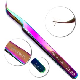 LLBA Lash Tweezer Professional Volume False Lash Application Tool | Multi Shapes & Purposes Tweezers | Non-Slip Grip Tweezers for Volume, Isolation & Classic Lashes (Galaxy, Fan-lash-tic Volume)