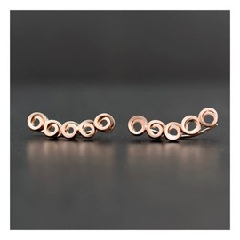 Minimalist ear climbers, gift ear cuff earrings, earcuffs sterling silver ear cuffs, ear crawlers ear sweeps hypoallergenic ear cuffs, gift for women, by Emmanuela (sterling-silver)