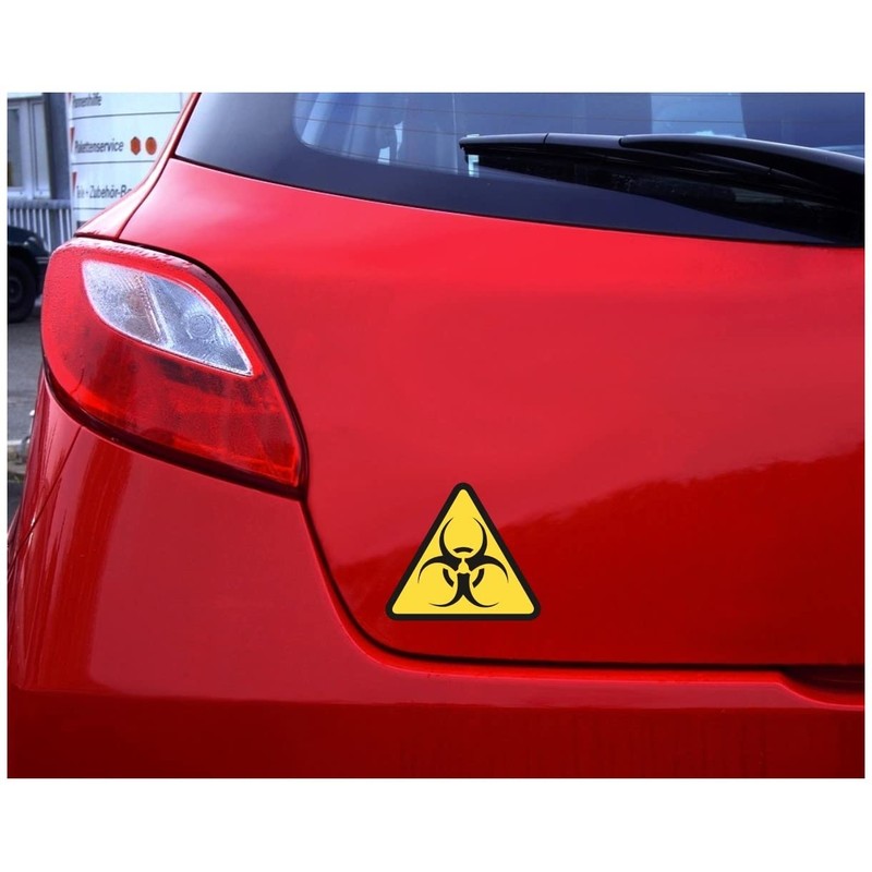 Samunshi® Warning Triangle Biohazard Sticker 20 x 17.5 cm Multi-Coloured