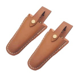 YdseozOA 2 Pieces Secateurs Holster Leather Sheath Tool Snap Lock Garden Tongs Scissor Holder Protective Cover Leather Sheath Pouch Holder Use for Pruning Shears