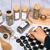 Set of 24 Glass Spice Jars with Various Labels, Bamboo