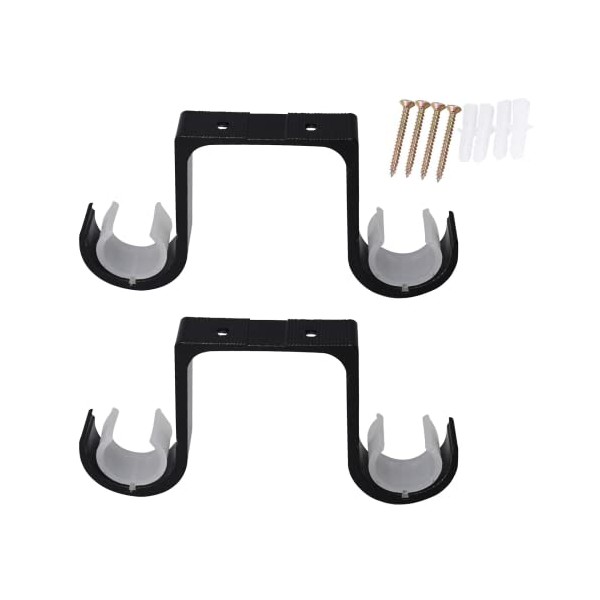 Double Curtain Rod Brackets 2Pcs for Tiweio, Aluminum Alloy Ceiling
