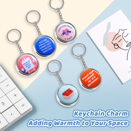 NantFun 32MM Button Keychain Supplies for Button Maker, 50 Sets Keychain Button Refills Button Press Key Chain Parts, Create DIY Custom Buttons