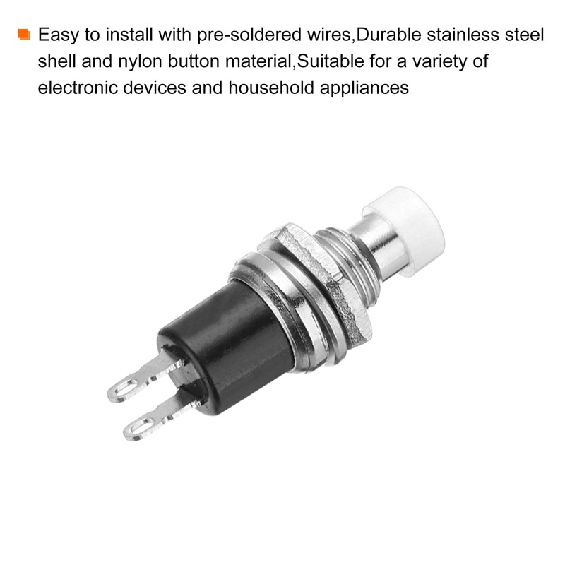 sourcing map 20 Pcs 1A 250V AC 7mm Mini Momentary