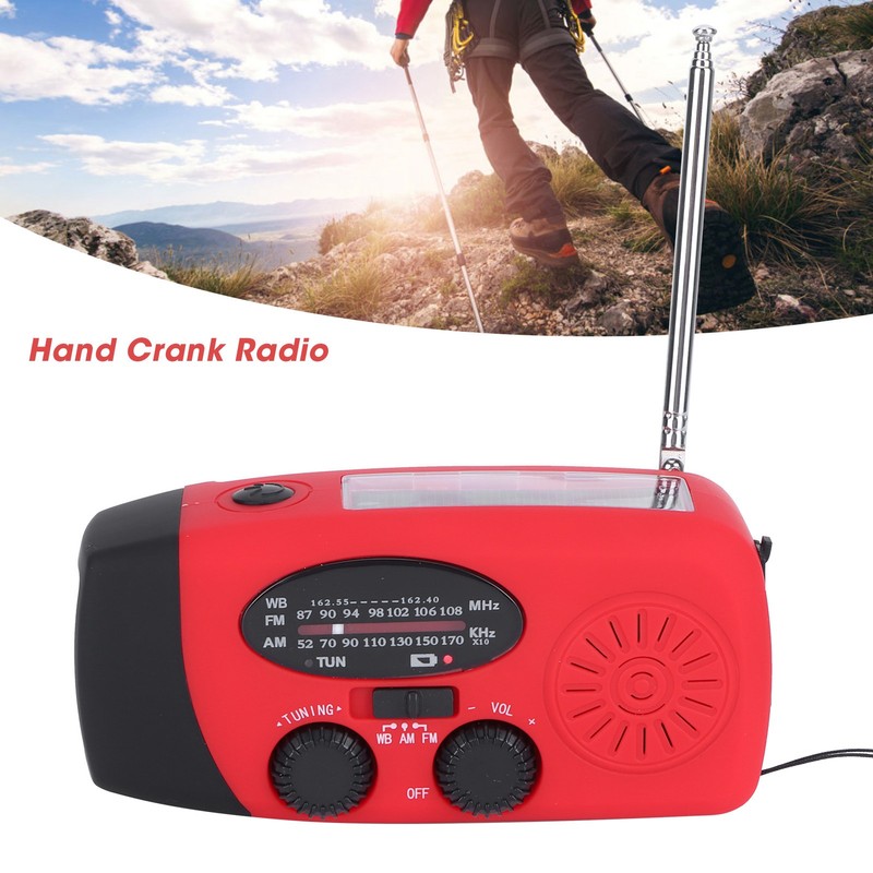 QQT088 ABS Solar Energy Emergency Multifunction Hand Crank Radio Support