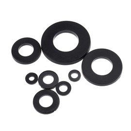 OTOTEC 500pcs M2 M2.5 M3 M4 M5 M6 M8 M10 Black Nylon Washers with Bag for Household Electric Car Marine