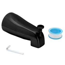 Luomorgo 1 Pc Bath Tub Spout with Diverter, Black Tub Spout Universal Fits 1/2" Copper Water Pipe, Bathroom Shower Bathtub Faucet Spout with Hex Wrench, Thread Tape